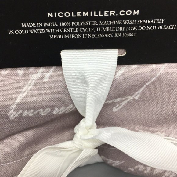 x6 Nicole Miller White Sunflower Script Fall Napkin Set Aqua Gray 18x18" Fabric - Picture 5 of 10